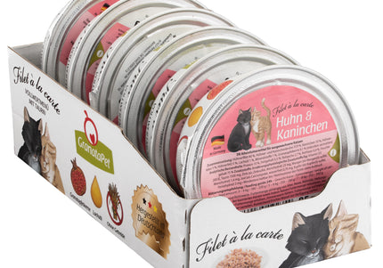 GranataPet Filet à la Carte Chicken and Rabbit Wet Cat Food – Tender Fillets in Natural Sauce, 6x85g
