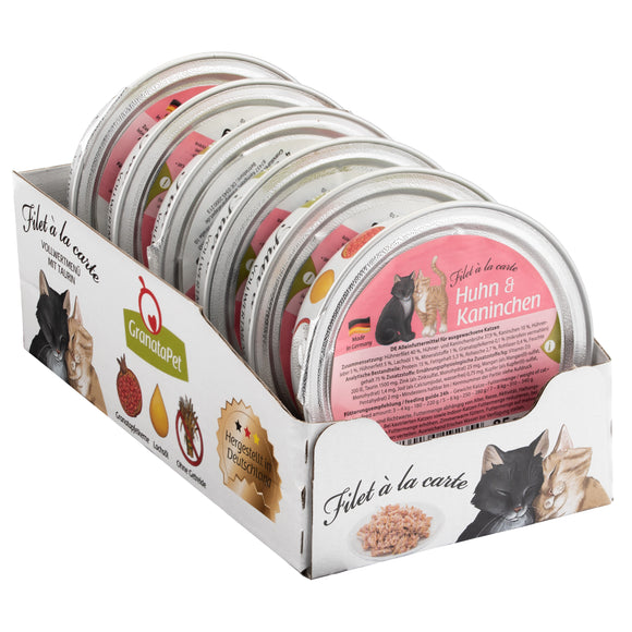 GranataPet Filet à la Carte Chicken and Rabbit Wet Cat Food – Tender Fillets in Natural Sauce, 6x85g