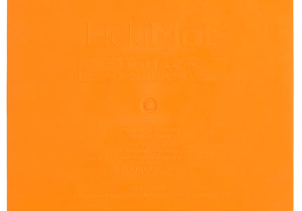 LickiMat Catser Slow-Down Cat Eating Mat with Built-in Bowl, Non-Slip Orange Design