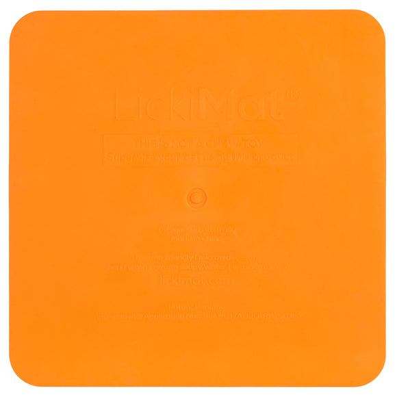 LickiMat Catser Slow-Down Cat Eating Mat with Built-in Bowl, Non-Slip Orange Design