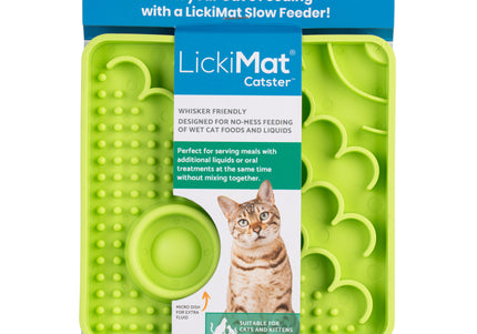 LickiMat Catser Slow-Down Cat Eating Mat with Built-in Bowl, Non-Slip Orange Design