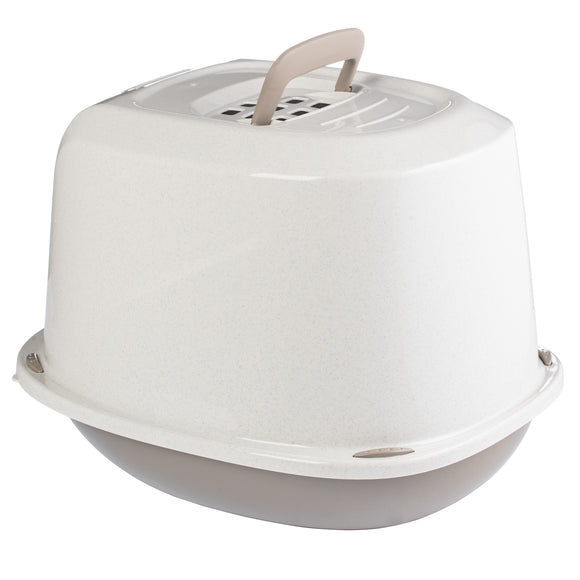 Record Galaxy Cat Litter Box M – Closed Oval Design with Built-In Filter, Medium Size