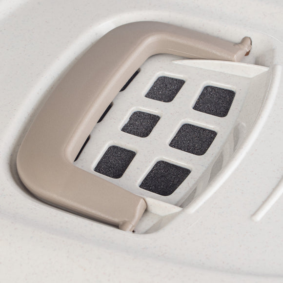 Record Galaxy Cat Litter Box M – Closed Oval Design with Built-In Filter, Medium Size