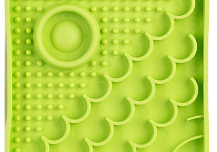 LickiMat Catser Slow-Down Cat Eating Mat with Built-in Bowl, Non-Slip Orange Design