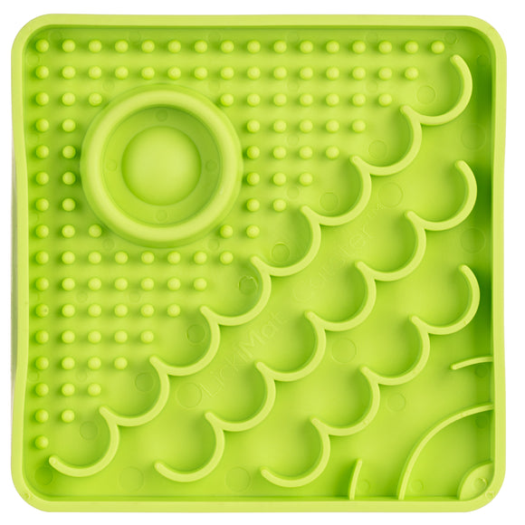 LickiMat Catser Slow-Down Cat Eating Mat with Built-in Bowl, Non-Slip Orange Design