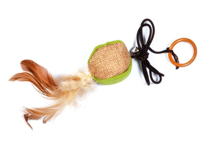 Cat&Rina Cotton Ball on String Cat Toy
