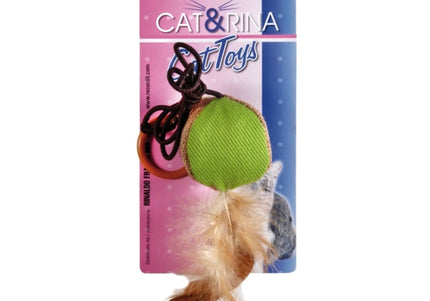 Cat&Rina Cotton Ball on String Cat Toy