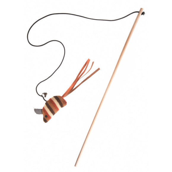 Cat&Rina Mouse Teaser Wand – Interactive Fishing Rod Toy with Bell, Durable Design