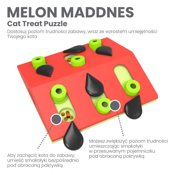 Nina Ottosson Cat Melon Madness Treat Puzzle – Interactive Level 2 Enrichment Toy
