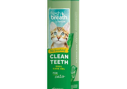 Tropiclean Fresh Breath Clean Teeth Gel – Cat Dental Formula, 59ml, Fast-Acting Oral Hygiene