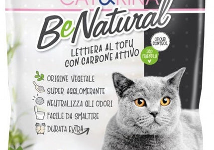 Cat&Rina BeNatural Tofu Litter – Plant-Based Formula with Activated Charcoal, Odor Neutralizing, 5.5L