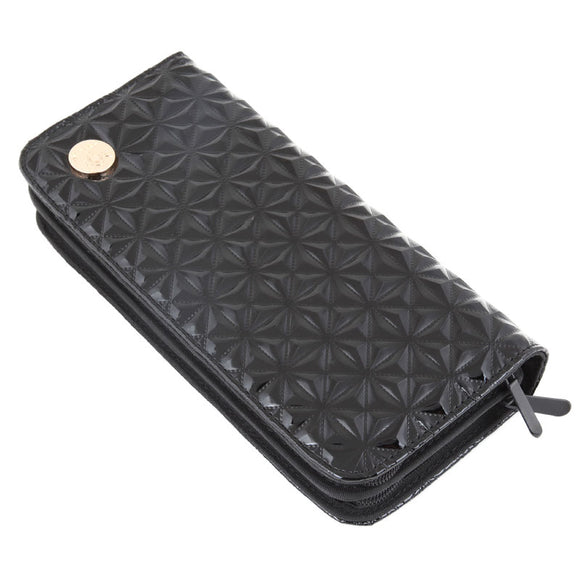 Blovi Scissor Case – Double Storage Organizer for Scissors and Combs, Black Durable Design