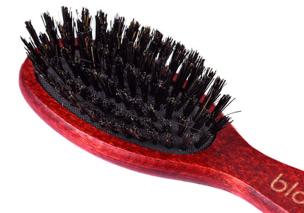 Blovi Red Wood Grooming Brush 17.5cm – Small Natural Bristle Tool for Short or Thin Coats