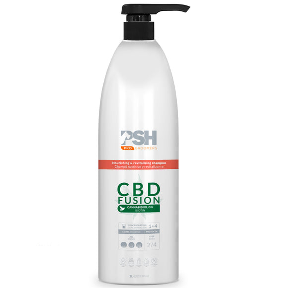 PSH Pro CBD Fusion Shampoo 1L – Concentrated Formula, Eases Undercoat Removal, 1:4 Dilution