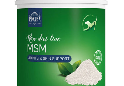 Pokusa RawDietLine MSM Natural Sulfur Supplement – Supports Joints, Skin, and Coat Health, 1000g