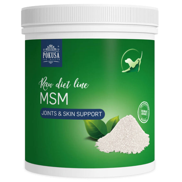 Pokusa RawDietLine MSM Natural Sulfur Supplement – Supports Joints, Skin, and Coat Health, 1000g