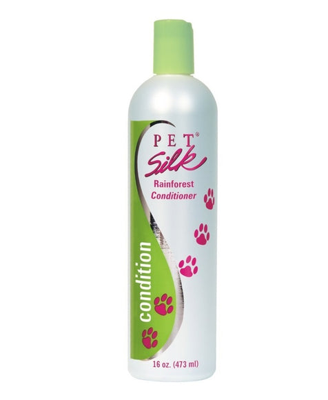 Pet Silk Rainforest Conditioner – Moisturizing Protein Formula, Tropical Scent, Concentrate 1:16, 473ml