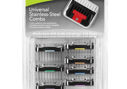 Andis Steel Animal Comb Set – 8 Professional Spacers with Durable Plastic Storage Case