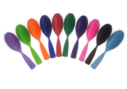 Madan Small Pin Brush – Ergonomic Handle, 22mm Medium-Soft Metal Pins, Sky Blue