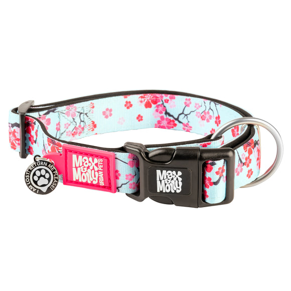 Max&Molly GOTCHA! Smart ID Cherry Bloom Collar – Large, Durable Adjustable Design with Smart Tag
