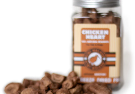 Kiwi Walker Chicken Heart Snacks 60g – 100% Freeze-Dried Natural Treats, Single Ingredient