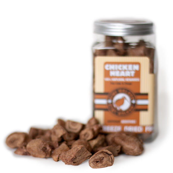 Kiwi Walker Chicken Heart Snacks 60g – 100% Freeze-Dried Natural Treats, Single Ingredient