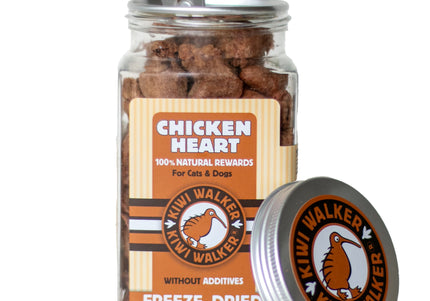 Kiwi Walker Chicken Heart Snacks 60g – 100% Freeze-Dried Natural Treats, Single Ingredient