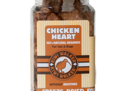 Kiwi Walker Chicken Heart Snacks 60g – 100% Freeze-Dried Natural Treats, Single Ingredient