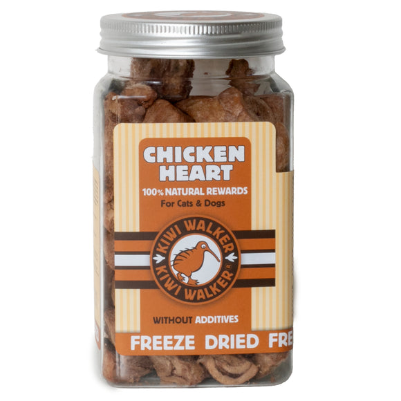 Kiwi Walker Chicken Heart Snacks 60g – 100% Freeze-Dried Natural Treats, Single Ingredient