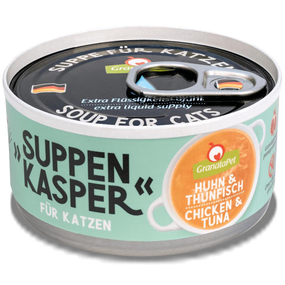 GranataPet Suppenkasper Cat Soup – Chicken and Tuna Recipe, Moisture-Rich, 70g Pouch