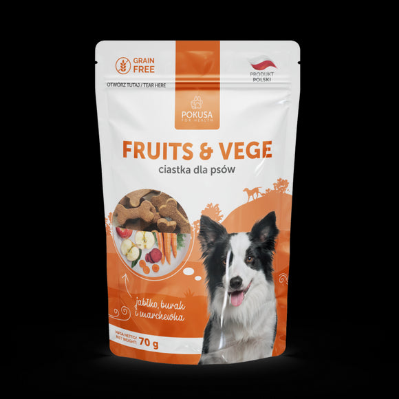 Pokusa Natural Fruit & Vege Vegetarian Treats 70g – Apple, Beetroot, Carrot Blend