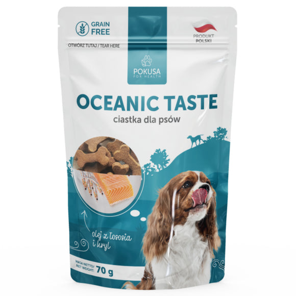 Pokusa Natural Oceanic Taste Grain-Free Treats 70g – Salmon Oil and Krill, Premium Flavor