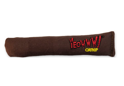 Yeowww! Cigar Cat Toy Brown 16cm – Organic Catnip-Filled Plush, Durable Fun Design