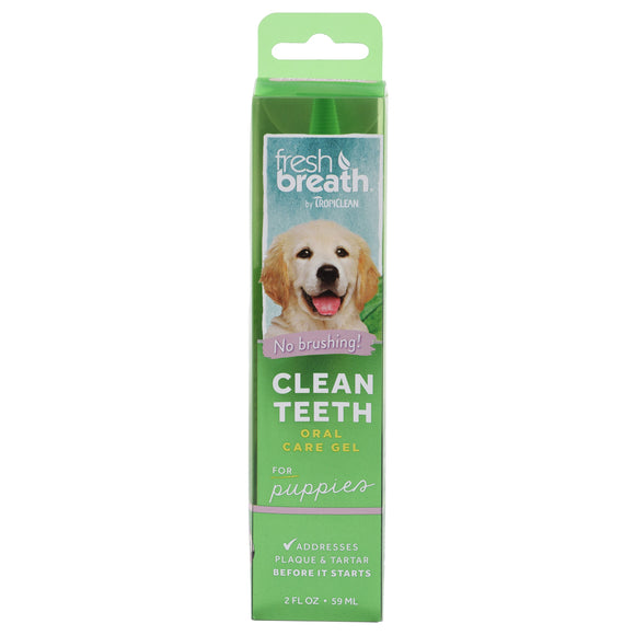 Tropiclean Fresh Breath Clean Teeth Gel – Gentle Oral Hygiene Formula, 59ml Puppy Edition