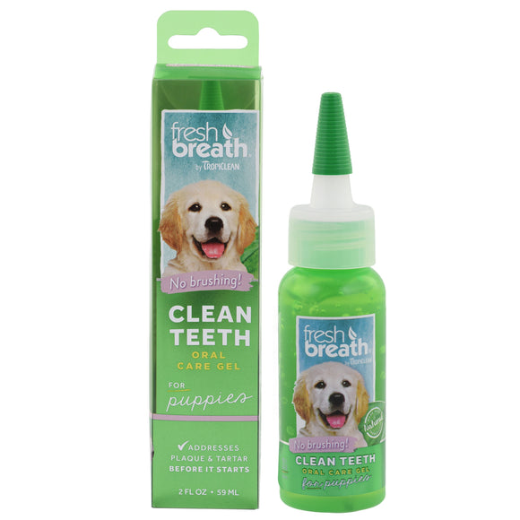 Tropiclean Fresh Breath Clean Teeth Gel – Gentle Oral Hygiene Formula, 59ml Puppy Edition