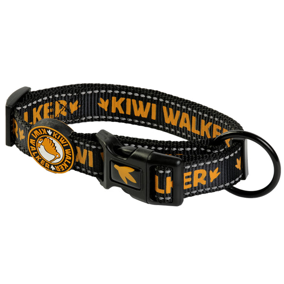 Kiwi Walker Dog Collar Orange – Medium Size with Safety Lock, Durable Design