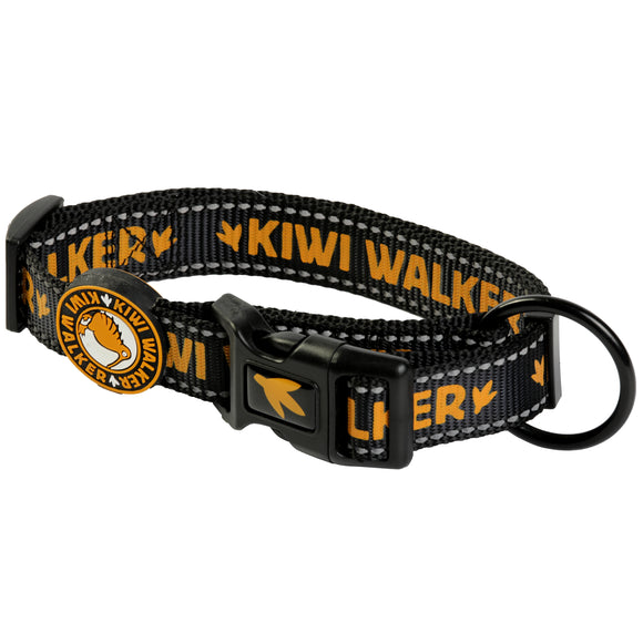 Kiwi Walker Dog Collar Orange – Medium Size with Safety Lock, Durable Design