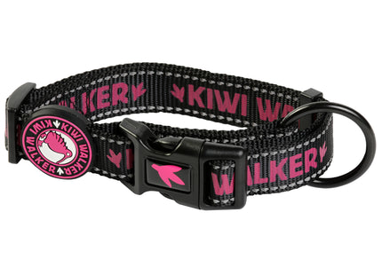 Kiwi Walker Pink Dog Collar – Large Size with Safety Lock, Durable Design