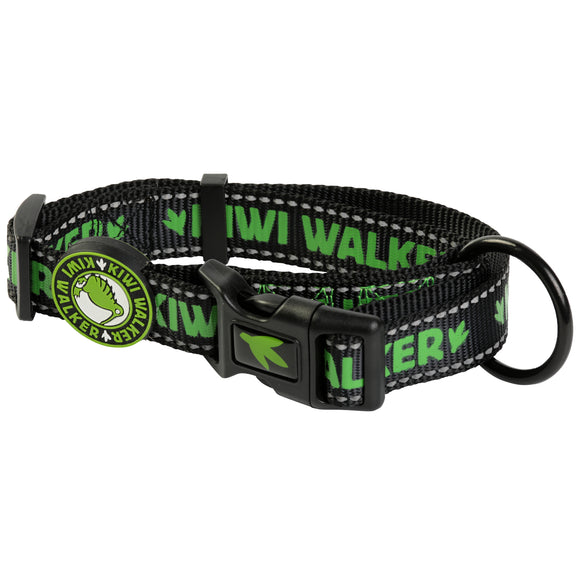 Kiwi Walker Dog Collar Green – Large Size with Safety Lock and Durable Buckle