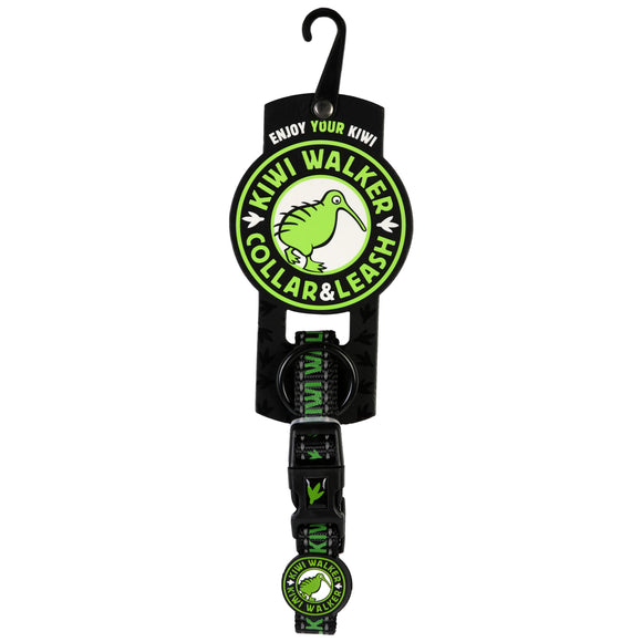 Kiwi Walker Dog Collar Green – Large Size with Safety Lock and Durable Buckle