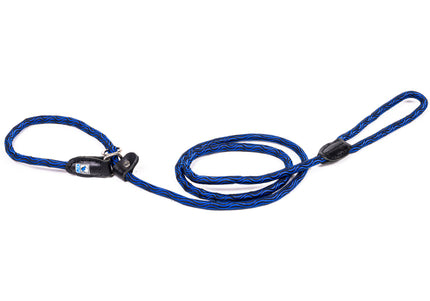 Kiwi Walker Rope Lead 150cm – Adjustable 2-in-1 Clamp Leash and Collar, Blue, Durable Design