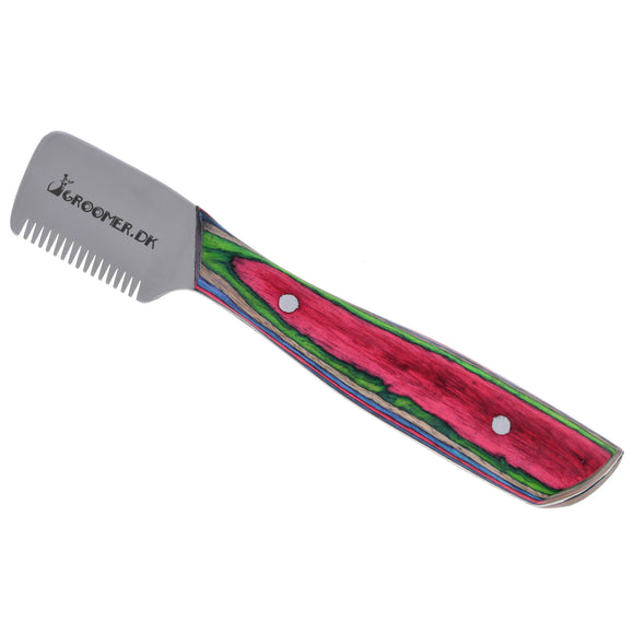 Groomer.dk Classic Trimmer Rainbow Edition – Medium Size, Colorful Wooden Handle, Professional Quality