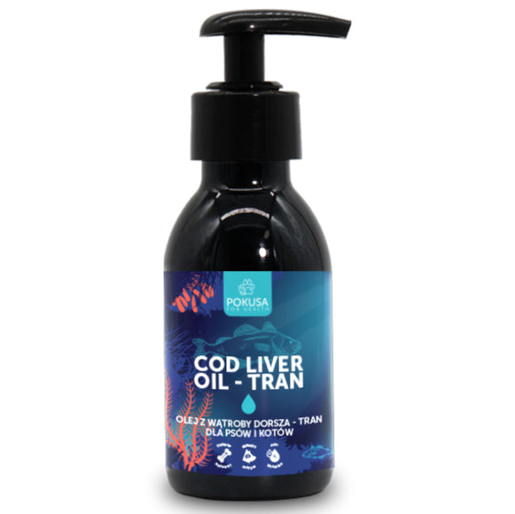 Pokusa Cod Liver Oil – Pure Norwegian Formula, 100ml, Supports Healthy Skin and Coat