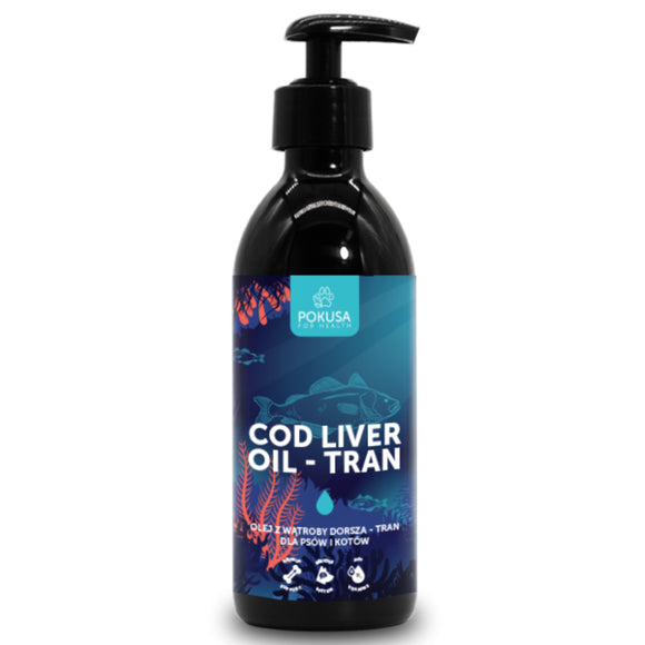 Pokusa Cod Liver Oil – Pure Norwegian Fish Oil, 250ml, Supports Healthy Skin and Coat