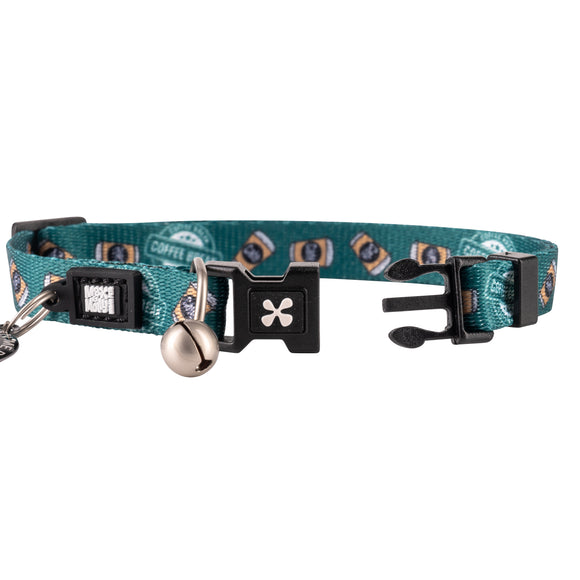 Max&Molly GOTCHA! Smart ID Cat Collar Coffee Break – Colorful Adjustable Collar with Smart Tag