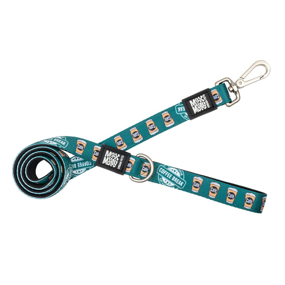 Max&Molly Coffee Break Short Leash – Colorful 120cm City Lead with Coffee Pattern, XS Size
