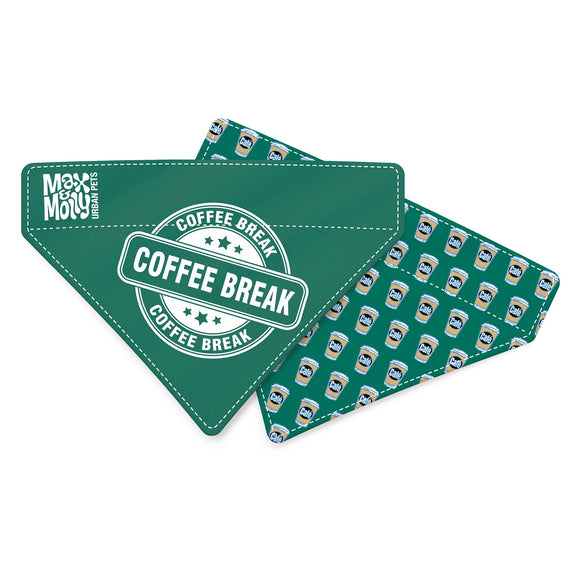 Max&Molly Coffee Break Reversible Bandana – Double-Sided Small Dog Accessory, Soft Fabric