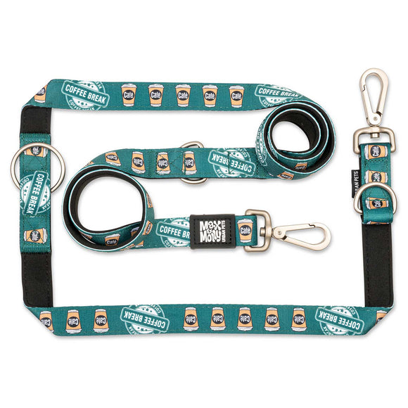 Max&Molly Multi-Leash Coffee Break – Adjustable Patterned Leash, 200cm, Extra Small