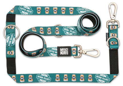 Max&Molly Multi-Leash Coffee Break – Adjustable Patterned Leash, 200cm, Extra Small