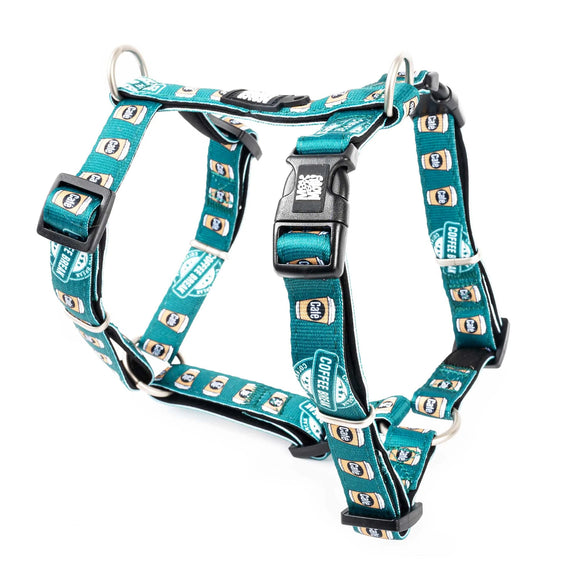 Max&Molly Coffee Break H-Harness – Colorful Adjustable Dog and Puppy Harness, Size M